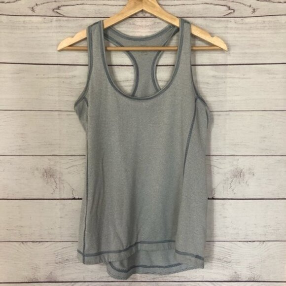 Zella Gray Racerback Athletic Workout Tank Top S - Picture 2 of 3